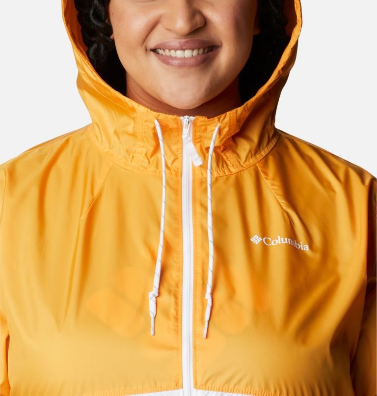 Women's Columbia Flash Forward Windbreaker Jackets Mango / White | Plus Size CA-N1463